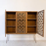 Mid Century Asian Boho Style Curio Cabinet
