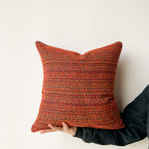 Orange/Red/Black Tweed Pillow
