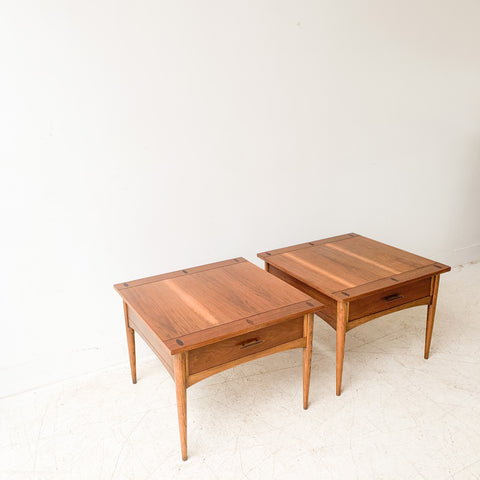 Pair of Mid Century Walnut End Tables by Bassett