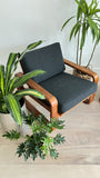 Pair of Vintage Solid Teak Lounge Chairs