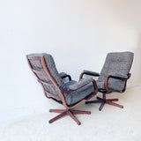 Pair of Vintage Lounge Chairs with New Upholstery