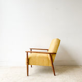 Mid Century Lounge Chair w/ New Mustard Upholstery