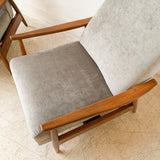 Milo Baughman Recliner with New Grey Chenille Upholstery