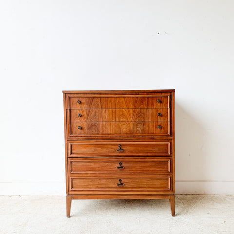 Mid Century Dixie Highboy Dresser with Unique Drawer Pulls Atomic Furnishing & Design Mid Century Dixie Highboy Dresser with Unique Drawer Pulls Atomic Furnishing & Design