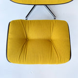 Mid Century Modern Plycraft Lounge Chair and Ottoman with New Mustard Upholstery