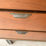 Mid Century Low 9 Drawer Dresser with Metal Drawer Pulls