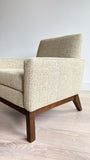 Pair of Mid Century Lounge Chairs w/ New Yellow Tweed Upholstery