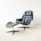 Mid Century Danish Recliner and Ottoman by Bramin