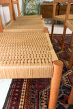 Set of 6 Teak Woven Rope Chairs