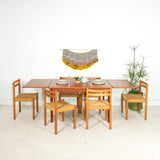 Set of 6 Teak Woven Rope Chairs