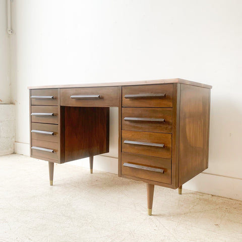 Mid Century Desk with New Solid Walnut Top