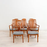 Set of 8 Danish Teak Dining Chairs w/ New Upholstery