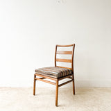 Vintage Chair w/ New Brown Striped Upholstery