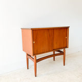 Mid Century Petite Walnut Record Cabinet