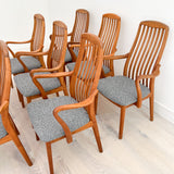 Set of 8 Danish Teak Dining Chairs w/ New Upholstery