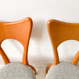 Set of 4 Sculpted Dining Chairs with New Upholstery
