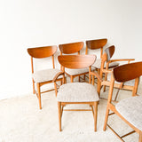 Set of 6 Mid Century Dining Chairs w/ Sculpted Backs