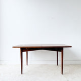 Mid Century Modern American of Martinsville Walnut Dining Table w/ 3 Leaves