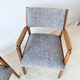 Pair of Occasional Chairs w/ New Grey/Rainbow Tweed Upholstery