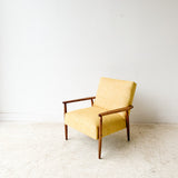 Mid Century Lounge Chair w/ New Mustard Upholstery