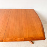 Sculpted Danish Teak Dining Table with 2 Leaves