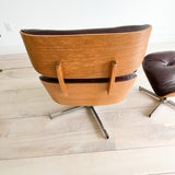 Plycraft Lounge Chair and Ottoman - Leather Upholstery