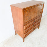 Mid Century Dixie Highboy Dresser with Unique Drawer Pulls