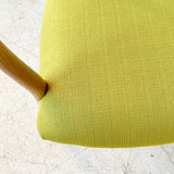 Pair of Sculpted Modern Occasional Chairs w/ New Chartreuse Upholstery