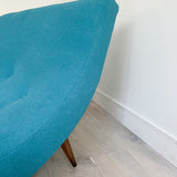 Adrian Pearsall Wave Chaise w/ New Blue Upholstery