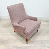 Mid Century Lounge Chair w/ New Mauve Upholstery