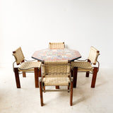 Set of 4 Vintage Woven Dining Chairs