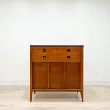 Walnut Highboy Dresser w/ Sculpted Drawer Pulls