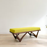 Mersman Bench w/ New Chartreuse Upholstery