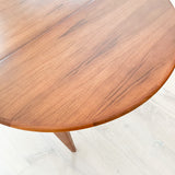 Danish Teak Round Dining Table w/ 3 Leaves