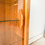 Danish Teak Curio Cabinet with Sliding Glass Doors