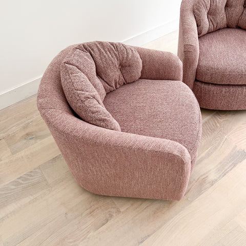 Muave Rocking Chair Pair of Mauve Swivel Lounge Chairs – Atomic Furnishing & Design