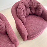 Pair of Purple Tweed Swivel Chairs