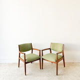 Pair of Alma Occasional Chairs w/ New Green Upholstery