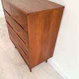 Mid Century Walnut Highboy on Tapered Legs