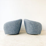 Pair of Modern Swivel Rockers with New Upholstery