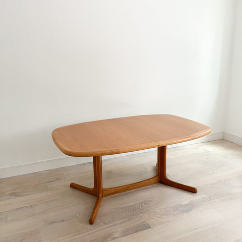 Danish Teak Oval Dining Table w/ 2 Leaves