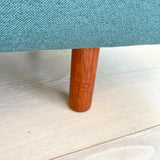 Danish Sofa on Teak Legs w/ New Teal Upholstery