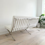 Barcelona Style Sofa w/ White Leather