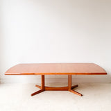 Sculpted Danish Teak Dining Table with 2 Leaves