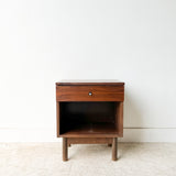 Mid Century Nightstand w/ New Solid Walnut Top by Stanley
