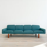 Danish Sofa on Teak Legs w/ New Teal Upholstery