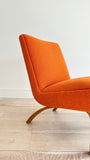 Thonet Lounge Chair w/ New Orange Upholstery