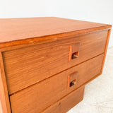 Vintage Teak Nightstand on Plinth Base