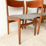 Set of 4 Danish Teak Dining Chairs with Wooden Backs