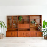 Danish Teak 6 Piece Wall Unit